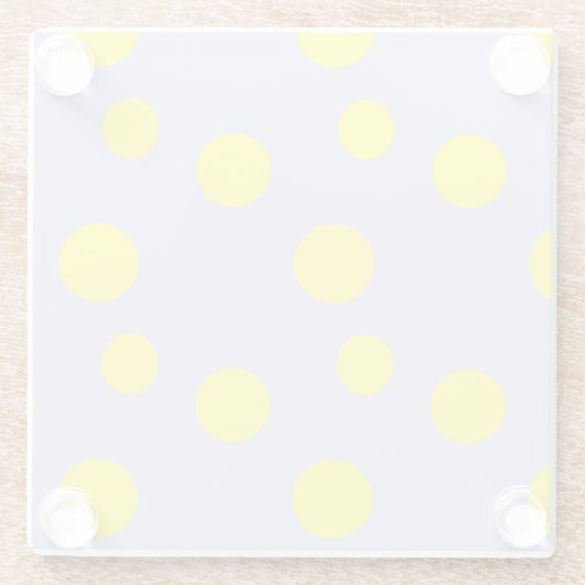 Gele cirkels op paars patroon glazen onderzetter (Achterkant)