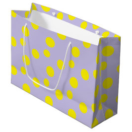 Gele cirkels op paars patroon groot cadeauzakje