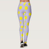 Gele cirkels op paars patroon leggings (Achterkant)