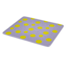 Gele cirkels op paars patroon snijplank