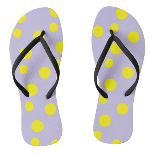 Gele cirkels op paars patroon teenslippers