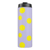 Gele cirkels op paars patroon thermosbeker (Voorkant)