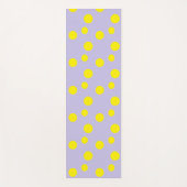 Gele cirkels op paars patroon yogamat (Voorkant)