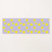 Gele cirkels op paars patroon yogamat (Voorkant (horizontaal))