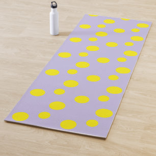 Gele cirkels op paars patroon yogamat