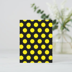 Gele cirkels op zwarte achtergrond briefkaart