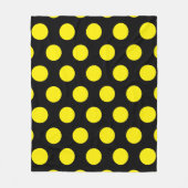 Gele cirkels op zwarte achtergrond fleece deken (Voorkant)