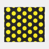 Gele cirkels op zwarte achtergrond fleece deken (Voorkant (Horizontaal))