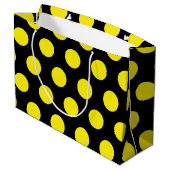Gele cirkels op zwarte achtergrond groot cadeauzakje (Achterkant Gekanteld)
