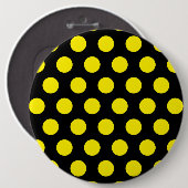 Gele cirkels op zwarte achtergrond ronde button 6,0 cm (Voorkant /achterkant)