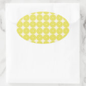 gele cirkels zomer citrus getextureerde schijven ovale sticker (Tas)