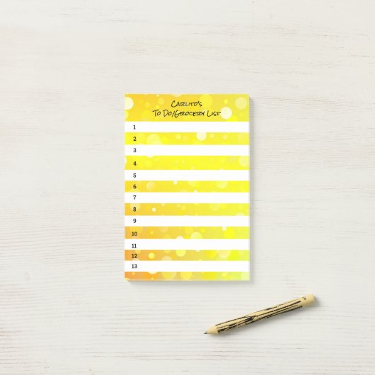 Gele cirkels zwarte Post-it notities Post-it® Notes (Op bureau)