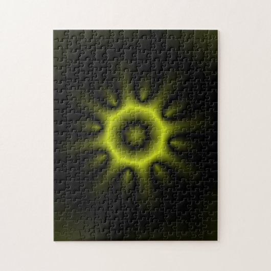 Gele Cirkelvormige Zonneuitbarsting Legpuzzel (Verticaal)
