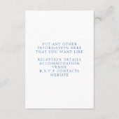 Gele citroen, blauwe wijnstokken bruiloft de detai informatiekaartje (Achterkant)