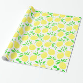 Gele citroen cadeau inpakpapier (Uitgerold)
