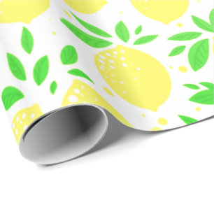 Gele citroen cadeau inpakpapier