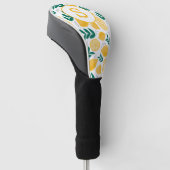 Gele citroen Citrus Patroon Monogram Golfheadcover (Schuin)
