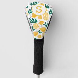 Gele citroen Citrus Patroon Monogram Golfheadcover