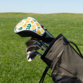Gele citroen Citrus Patroon Monogram Golfheadcover (Insitu)