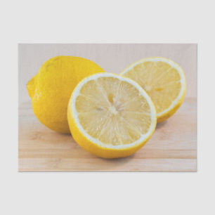 Gele Citroen Citrus Voedsel Fotografie Stille Leve Tissuepapier