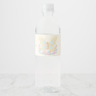 Gele Citroen Crème Vlinder Baby Shower Water Waterfles Etiket