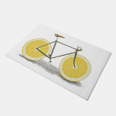 Gele citroen fiets mat, grappig fruit deurmat (Schuin)
