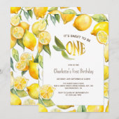 Gele citroen fruit Citrus eerste 1e verjaardag Kaart (Voorkant / Achterkant)