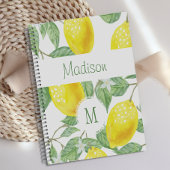 Gele citroen fruit leuk trendy monogram planner