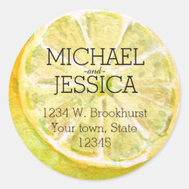 Gele citroen gepersonaliseerd ronde sticker