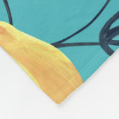 Gele citroen gouache patroon op turquoise. fleece deken (Hoek)