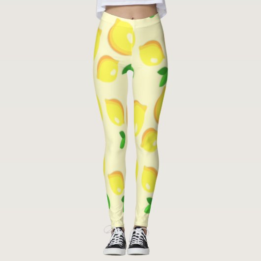 Gele citroen Leggings (Voorkant)