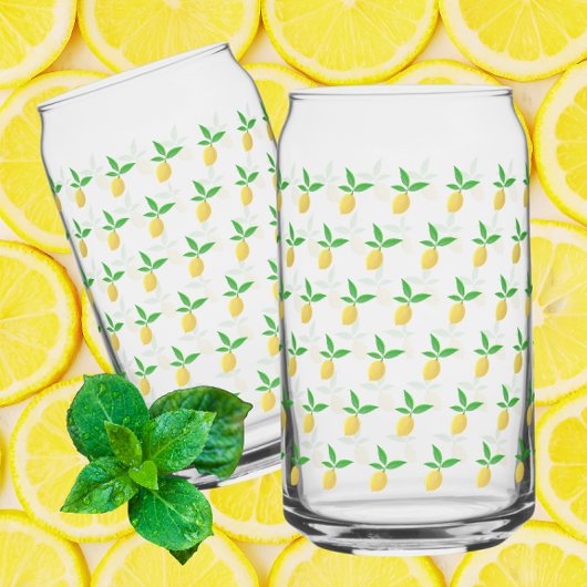 Gele Citroen Limonade  Blikvorm Glas