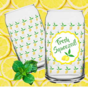 Gele Citroen Limonade Blikvorm Glas