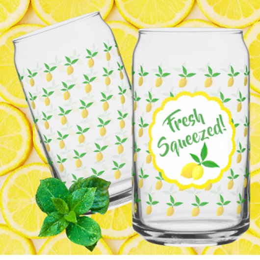Gele Citroen Limonade  Blikvorm Glas