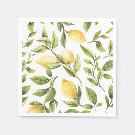 Gele Citroen Mediterrane Amalfi bruiloft Servet (Voorkant)