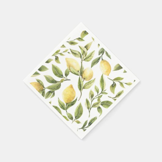Gele Citroen Mediterrane Amalfi bruiloft Servet (Hoek)