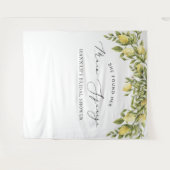 Gele citroen mediterrane Vrijgezellenfeest achterg Wandkleed (Voorkant (horizontaal))