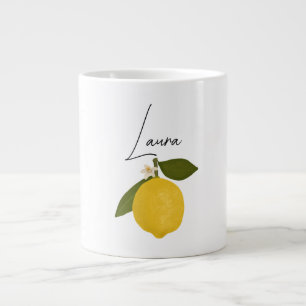 Gele Citroen met Groene Bladeren Verse Citrus Grote Koffiekop