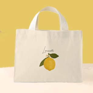 Gele Citroen met Groene Bladeren Verse Citrus Mini Tote Bag