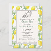Gele Citroen Patroon Bruids Thee Uitnodigen Kaart (Voorkant)