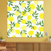 Gele citroen set naadloos patroon canvas afdruk (Insitu (Woonkamer))