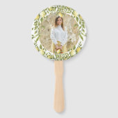 Gele citroen Sorrento Mediterraan Vrijgezellenfees Handwaaier (Achterkant)