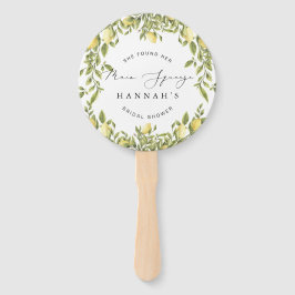 Gele citroen Sorrento Mediterraan Vrijgezellenfees Handwaaier