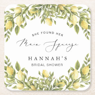 Gele citroen Sorrento Mediterraan Vrijgezellenfees Kartonnen Onderzetters