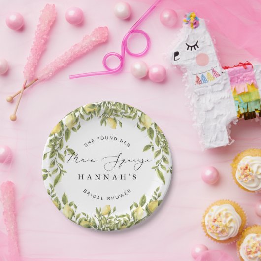 Gele citroen Sorrento Mediterraan Vrijgezellenfees Papieren Bordje (Feest)