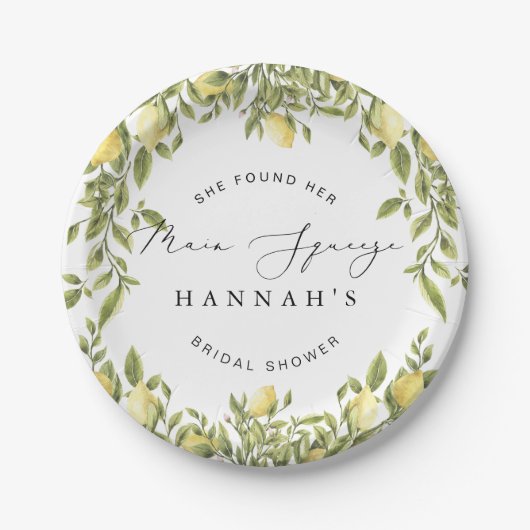 Gele citroen Sorrento Mediterraan Vrijgezellenfees Papieren Bordje (Voorkant)