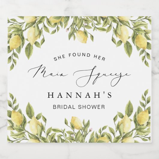 Gele citroen Sorrento Mediterraan Vrijgezellenfees Sparkling Wijnetiket (Enkel label)