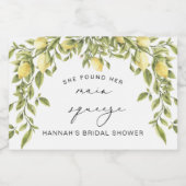 Gele citroen Sorrento Mediterraan Vrijgezellenfees Sparkling Wijnetiket (Enkel label)