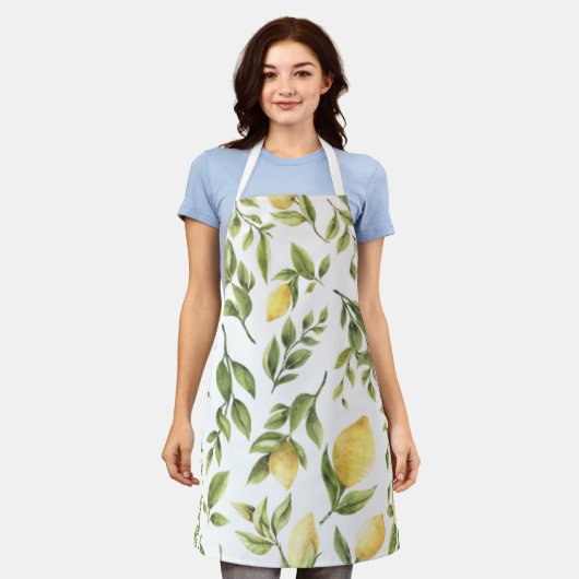 Gele Citroen Sorrento Mediterrane Bruidsborrel Schort (Gedragen)