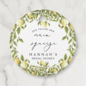 Gele Citroen Sorrento Mediterrane Bruidsdouche Bedankjes Labels (Voorkant)